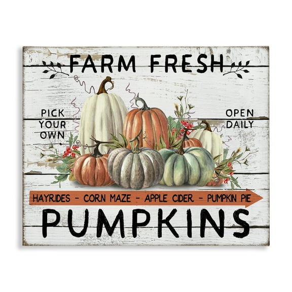 Stupell Industries Fresh Pumpkin Mound Holiday Painting Gallery Wrapped Canvas Art Prints Wall Art, 20 x 16
