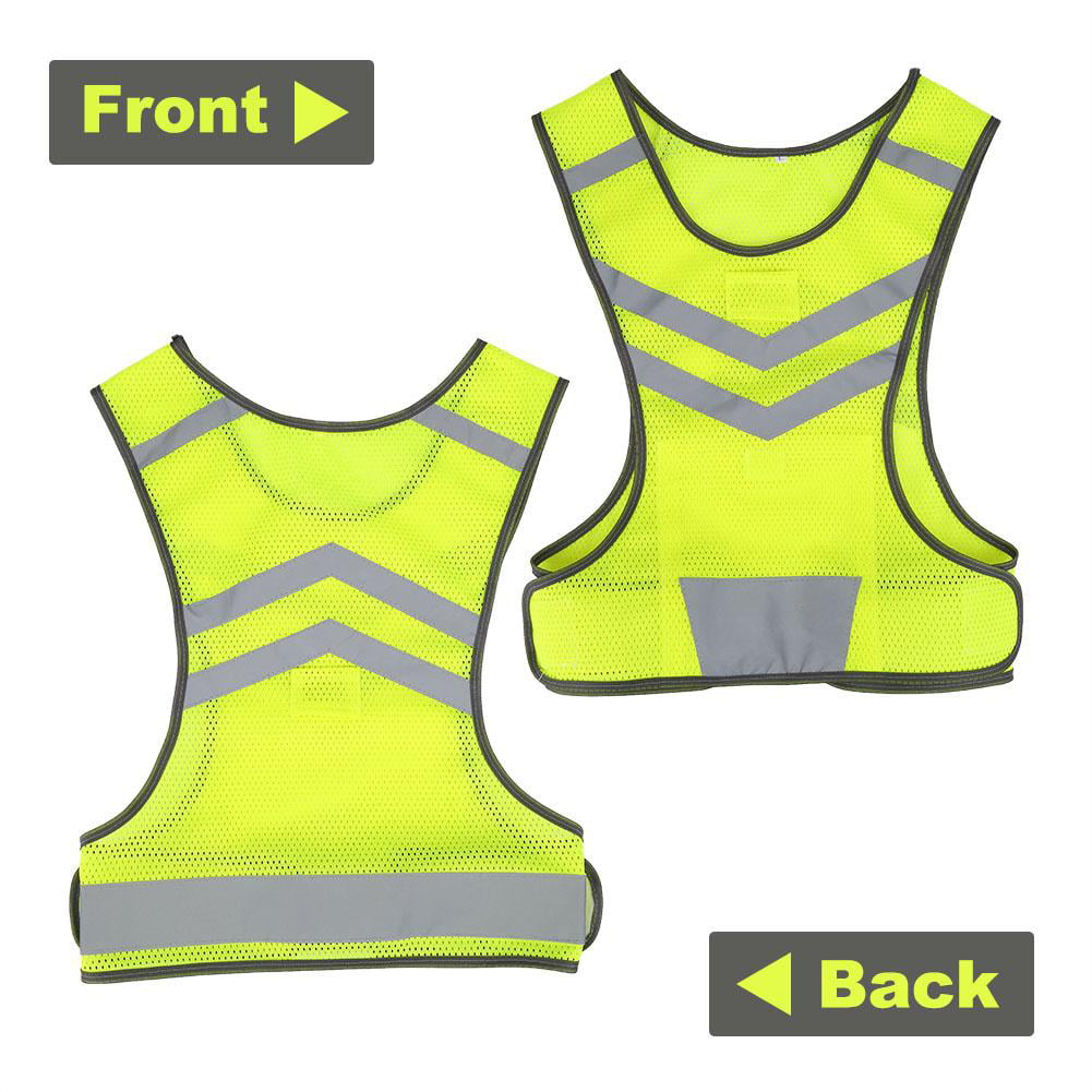 Fluorescent Vest Adjustable Reflective Safety Vest for Bicycle Running Hiking 
