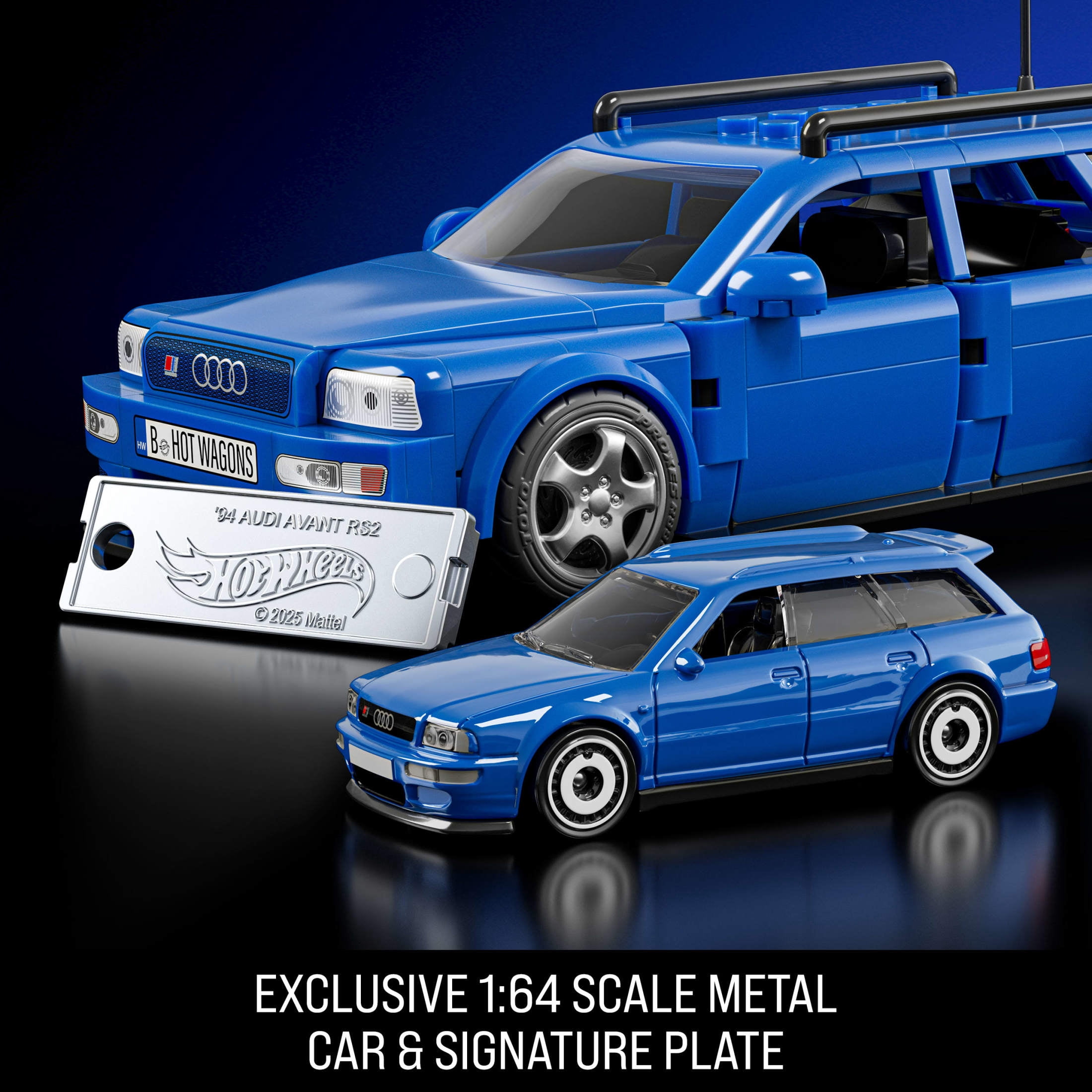 Mattel Brick Shop Hot Wheels '94 Audi Avant RS2 Building Toy Kit (253 Pieces), for Collectors