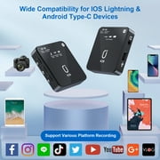 JYX Dual Wireless Lavalier Microphone for iPhone Camera, Mini Mic Clip-on Lapel Microphone System for YouTube Vlog Live Streaming Video Recording
