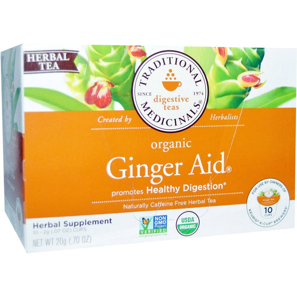 Traditional Medicinals Organic Ginger Aid Tea K-Cups, 10 count, (Pack ...