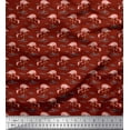 thumbnail image 1 of Soimoi Red Modal Satin Fabric Flamingo Bird Decor Fabric Printed Yard 42 Inch Wide, 1 of 3