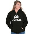 thumbnail image 4 of Video Game Junkie Gamer Nerdy Gaming Unisex Fleece Graphic Zip Up Hoodie Brisco Brands 2X, 4 of 5