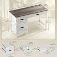 thumbnail image 3 of HOMCOM Computer Desk with 3 Drawers, Farmhouse Home Office Desk, White, 3 of 10