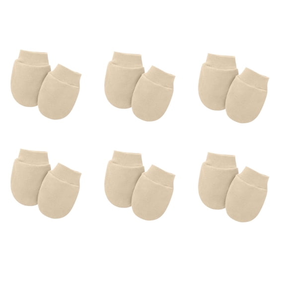 Baby Scratch Gloves, 6PC Solid Color Newborn Protective Gloves for 0-12 Months, Soft Mittens to Prevent Scratching