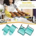 thumbnail image 5 of Pofeuu Teal Turquoise Print Oven Mitts and Pot Holders 4 pcs Set,High Heat Resistant 500 Degree Extra Thicken Long Kitchen Cotton Oven Glove for Cooking, 5 of 6