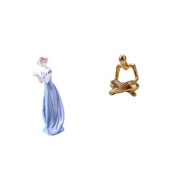 Escultura De Figura De Dama De Porcelana, Estatua De Niña Nórdica Moderna, Adorno Creativo De Pensador Abstracto Para Sala De Estar, Estante, Gabinete, Escritorio, Decoración