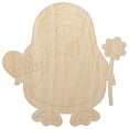 thumbnail image 1 of Penguin with Heart and Flower Valentine Wood Shape Unfinished Piece Cutout Craft DIY Projects - 4.70 Inch Size - 1/8 Inch Thick, 1 of 7