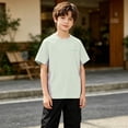 thumbnail image 5 of Muscularfit Swim Shirt T Shirts for Boys Boys Athletic Shirts Quick-Dry Active Fit Raglan Tshirts Graphic Tees Short Sleeve Pull-On Crew Neck Green Teen Boy Shirts,14-15 Years, 5 of 9