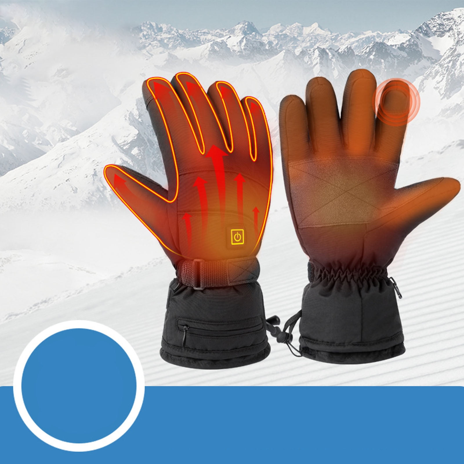 UTSJKR Rechargeable Electric Heated Gloves, Touchscreen Waterproof Cold Weather Thermal Heated Gloves for Hunting, Fishing, Skiing, Camping, Cycling Black