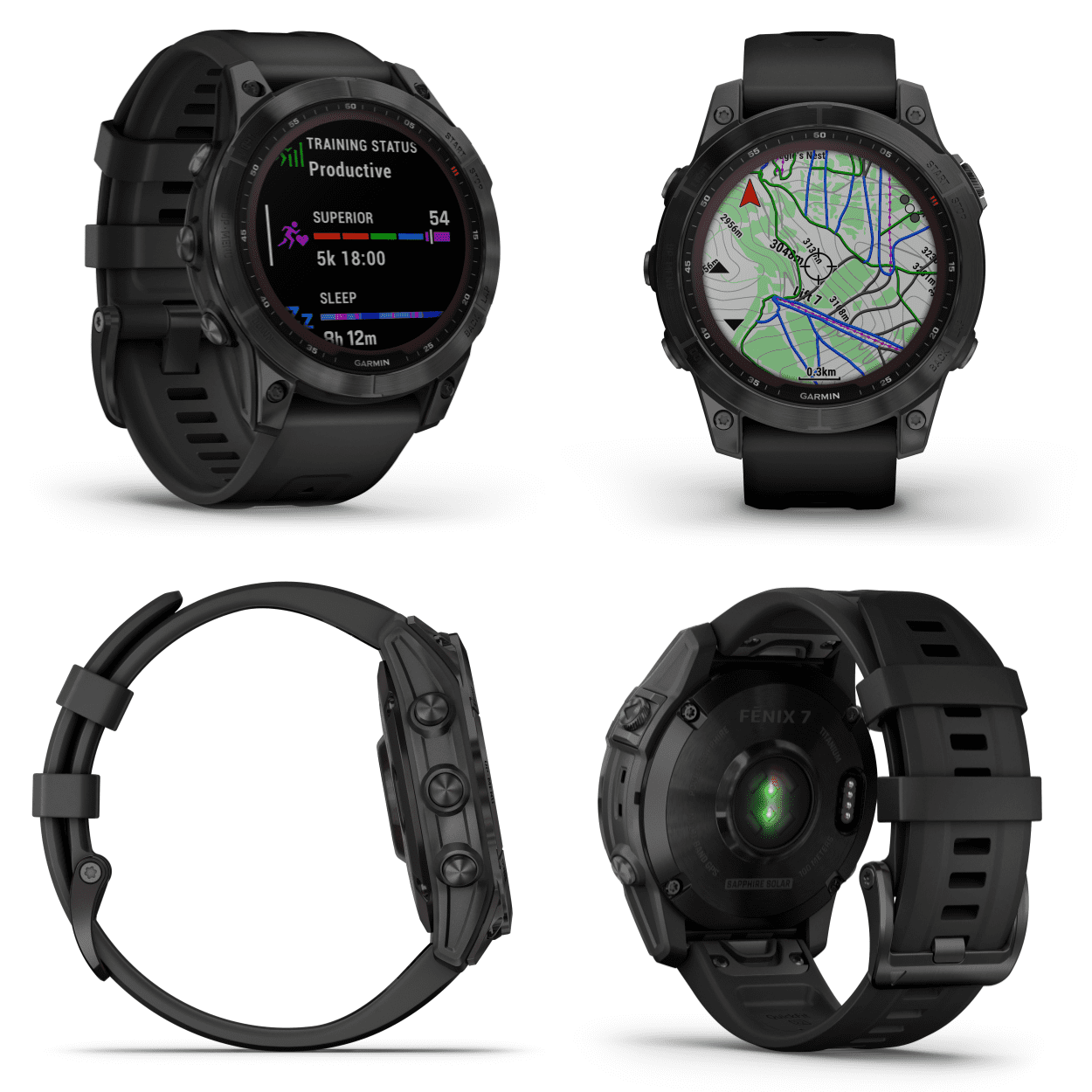  Garmin fenix 7 Sapphire Solar, adventure smartwatch, with Solar  Charging Capabilities, rugged outdoor watch with GPS, touchscreen, wellness  features, mineral blue DLC titanium whitestone band : Electronics