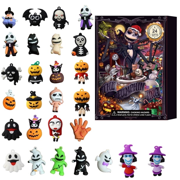 Calendario de Adviento de Pesadilla antes de Navidad de Navidad 2024 Cuenta regresiva de Navidad de 24 días con 24 regalos únicos de muñecas de Halloween