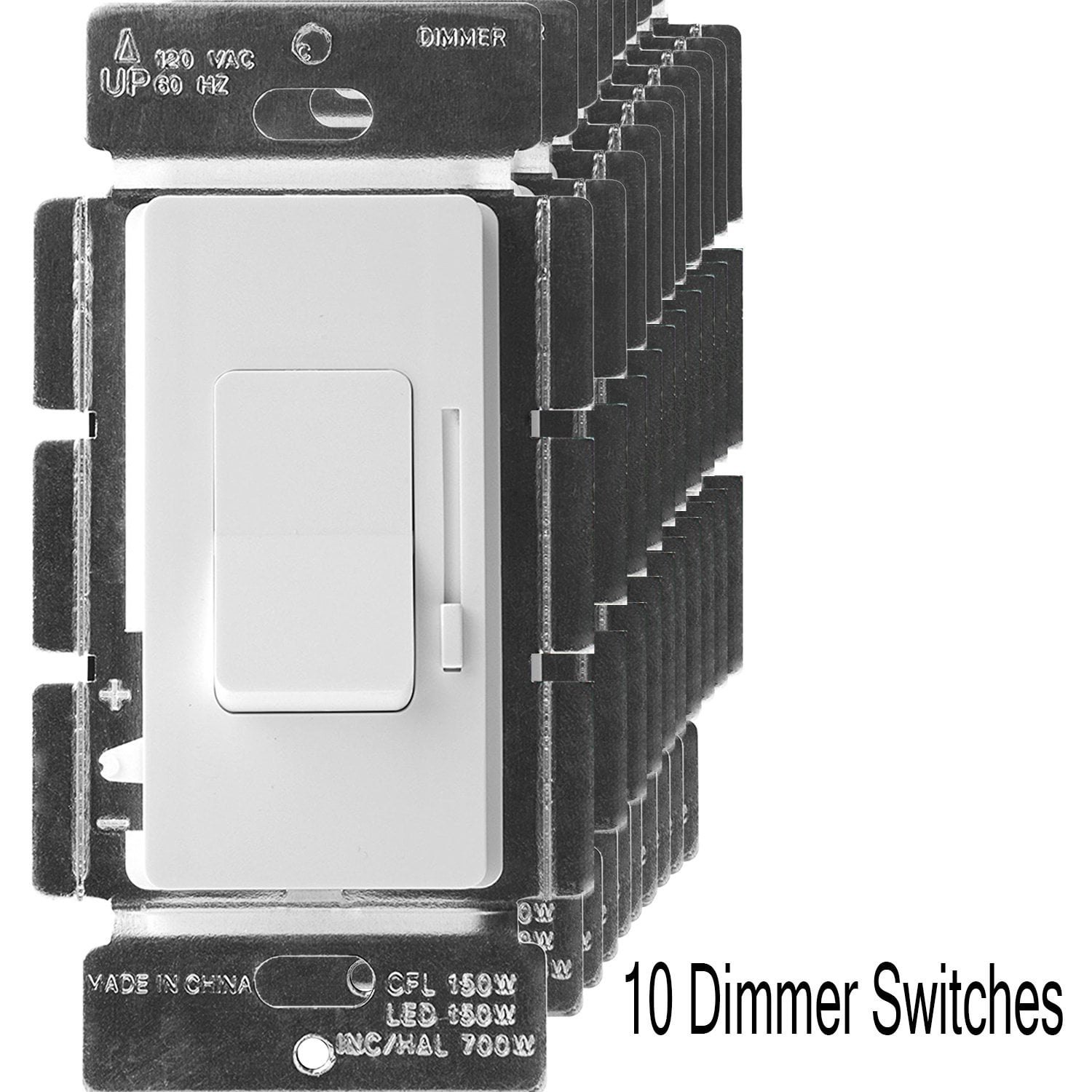 Enerlites 3-Way Universal Dimmer Switch for 150 Watt Dimmable LED 700W Incandescent Halogen, 10 Pack - Walmart.com