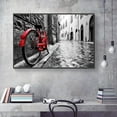 thumbnail image 3 of wall26 Framed Canvas Wall Art for Living Room, Bedroom Red Bicycle on a Street Canvas Prints for Home Decoration Ready to Hang - 24x36 inches, 3 of 4