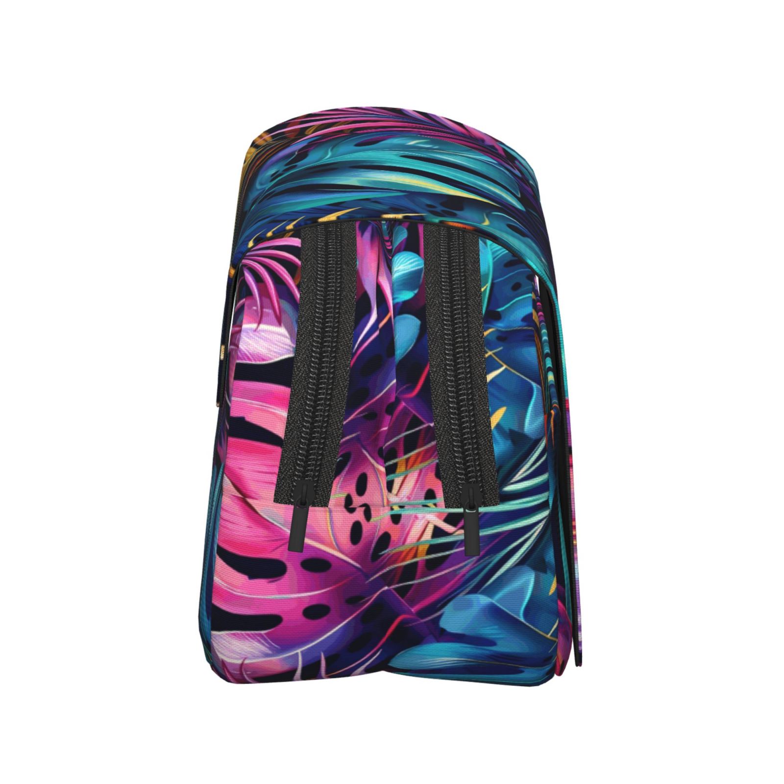 Rateoe Colorful Tropical Leaves Pattern Double Clamshell Pen Case, Storage Organizer with Two Zipper Compartments– Holds Up to 50 Pencils & Pens