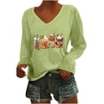 thumbnail image 2 of Qertyioot Christmas Chandail en Molleton pour Femmes Mode Décontractée Manches Longues Col en V Pull, 2 of 5