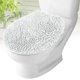 thumbnail image 1 of MAYSHINE Funda para tapa de asiento de inodoro estándar Shaggy de felpa (blanco) | Microfibra de chenilla difusa, suave y absorbente, cojín lavable a máquina | No más asientos fríos o mojados, 1 of 1