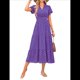 thumbnail image 1 of Vestidos Largos de Verano para Mujer 2025, Informales, con Escote en V, Mangas Abullonadas, Fruncidos, Holgados, para Playa, Bohemios, Largos, Florales, Morados, Talla XL, 1 of 10