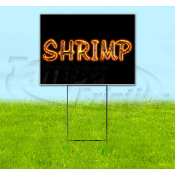 Shrimp (18" x 24") Yard Sign, Includes Metal Step Stake