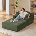 thumbnail image 4 of AENKYO 80" Oversized Corduroy Chaise Lounge, Fully Assembled, No Assembly Required, Green, 4 of 8