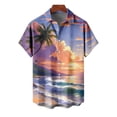 thumbnail image 5 of Cllios Hawaiian Shirt for Men Funny Tropical Print Aloha Tops Loose Fit Lapel Collared Short Sleeve T-shirts Oversized Button Down Bowling Shirts with Pocket S-5XL, 5 of 6