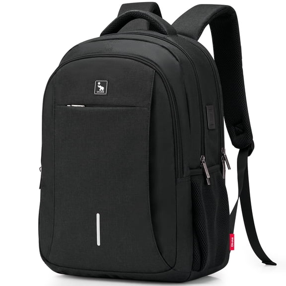 OIWAS Laptop Backpack with USB Charging Port Men's Portable Waterproof Backpack Laptop Business Leisure Bag for Adults up to 17 inches, Black