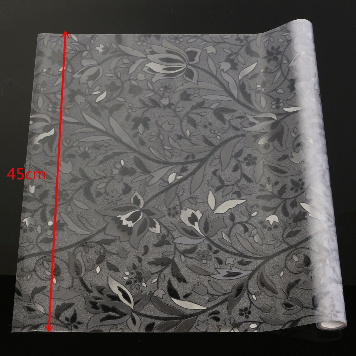 Waterproof Window Film Glass Privacy Film PVC Decorative Flower Removable Window Sticker Anti UV Home Bathroom Office Decor, 17" x 40"