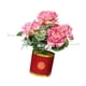 thumbnail image 2 of Ramo de rosas artificiales sedosas en maceta, arreglo floral tipo bonsái., 2 of 9