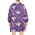 thumbnail image 2 of Wearable Oversized Blanket,Purple Fairy Unicorn Pattern Wearable Blanket Hoodie for Adults,Cozy Hooded Blankets with Super Pockets,Super Warm Fuzzy Pullover for Women & Men, 2 of 6