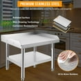 thumbnail image 3 of Table Support de Gril en Acier Inoxydable, 48 Pouces X 28 Pouces, Capacité de Charge de 1500 Lb, Bord Courbé de 3 Pouces et Roulettes Verrouillables, Équipement de Cuisine Commercial, 3 of 7