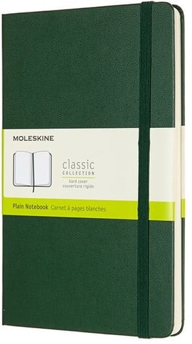 Moleskine Notebook, Large, Plain, Myrtle Green, Hard (5 x 8.25) (Books)
