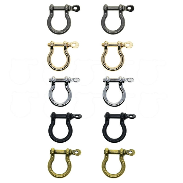 10 piezas grillete de arco hebillas de llavero aro sujetadores hechos a mano anillos de Metal D Clips de pulsera para collares de cuero DIY