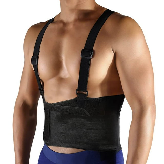 Cinturón de soporte lumbar FITTOO con correas ajustables para la espalda baja: alivio del dolor de espalda, recuperación de lesiones, soporte para levantar objetos pesados, faja lumbar con tirantes