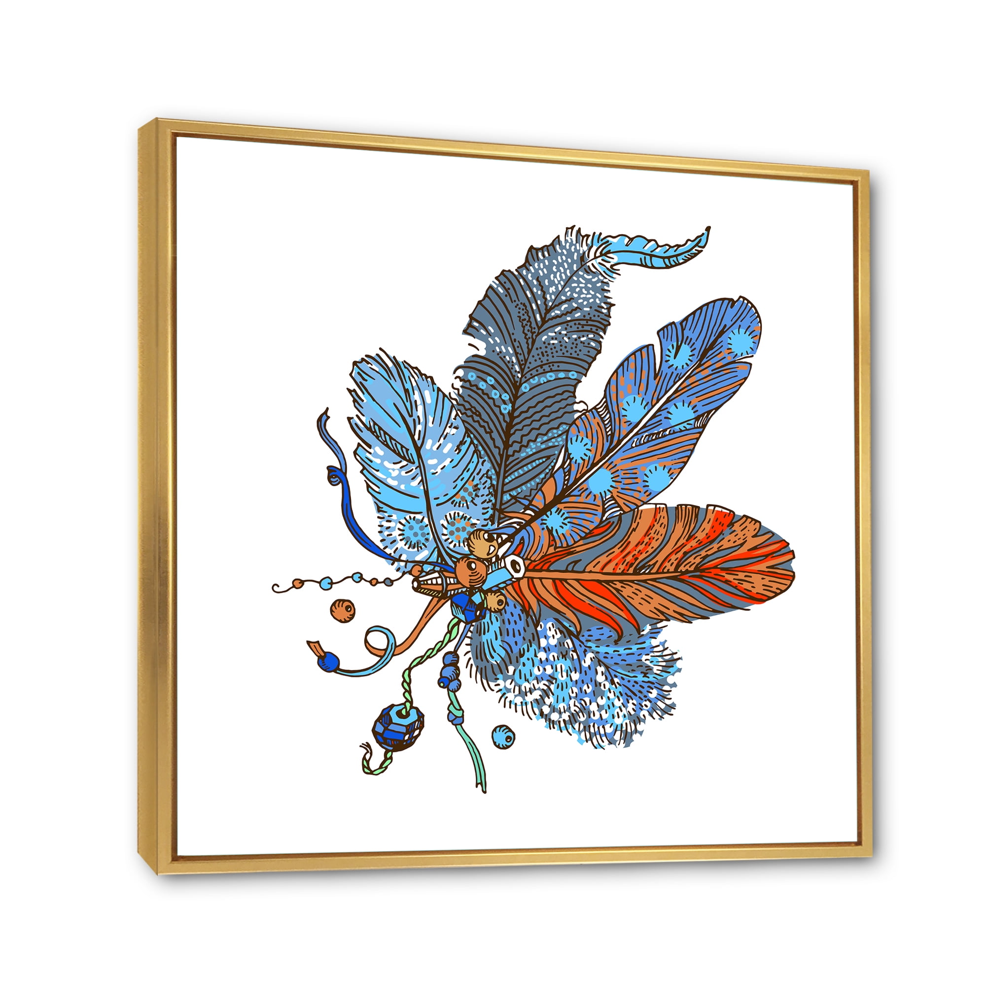 Designart 'Ethnic Boho Art Design' Bohemian & Eclectic Framed Canvas Wall Art Print