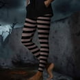 thumbnail image 6 of HWRETIE Women's Halloween Leggings Striped Printed Elastic Fitness Pants Casual Running Pants Stretchy Halloween Costume Bottoms Pink, 6 of 9