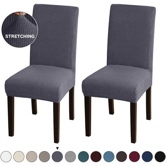 Amerteer 2 Pack Dining Room Chair Covers Stretch Dining Chair Slipcover Parsons Chair Covers Chair Furniture Protector Covers Removable Washable Chair Cover for Dining Room, Hotel, Ceremony