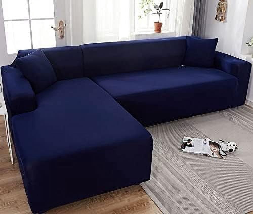 XINQIHANG Super Stretch Sectional Couch Covers, L-Shaped Sofa Covers Softness Furniture Slipcovers Non Slip Pets Dogs Furniture Protector (Color : Small, Size : 2 Seater(57in-72in))