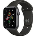 thumbnail image 1 of Apple Watch SE 44mm Aluminium Gris Cosmique - Bracelet Sport Noir MYDT2VC/A Reconditionné, 1 of 1