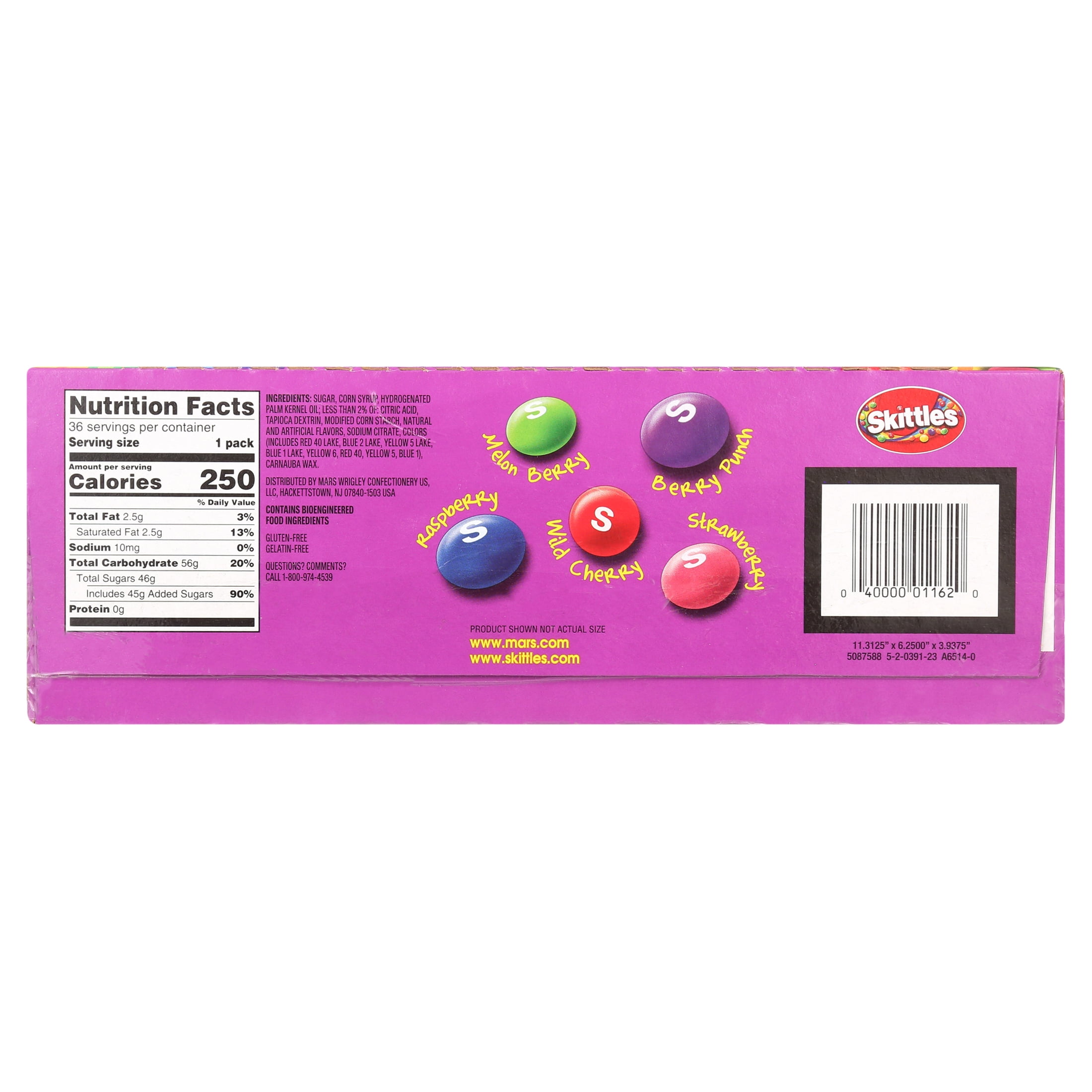 Skittles Wild Berry Chewy Candy, Full Size, 2.17 oz, 36-count