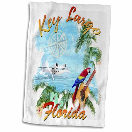 3dRose Enjoy island music and the beautiful oceans around Key Largo Florida. - Towel  15 by 22-inch
