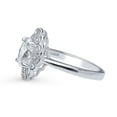 thumbnail image 3 of BERRICLE Sterling Silver Halo Wedding Engagement Rings Oval Cut Cubic Zirconia CZ Flower Ring for Women, Rhodium Plated Size 8, 3 of 9