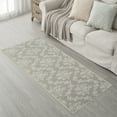 thumbnail image 2 of My Texas House Taupe Flower Damask Machine Washable Indoor Rug Runner, 2' x 7', 2 of 5