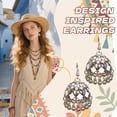 thumbnail image 3 of DESIGNICE 2Pcs Boho Earrings,Fishhook Earrings Statement Earrings,Bell Tassel Hollow Earrings for Women,Style1, 3 of 7
