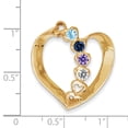 thumbnail image 3 of Finest GoldXMP4-4 14K Yellow Gold Polished 4-Stone Mothers Heart Slide Mounting Pendant, 3 of 3