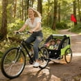 thumbnail image 2 of Aosom Remorque de Vélo 2 Places pour Enfants, Poussette pour Bébé avec Sac de Rangement, Vert, 2 of 10