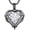 Black-04-Apr.White Birthstone, variant on Winged Heart Crystal Pendant Necklace, Black Plated Gothic Heart Necklace with Multi-Color Gemstones, Women’s Romantic Jewelry Gift