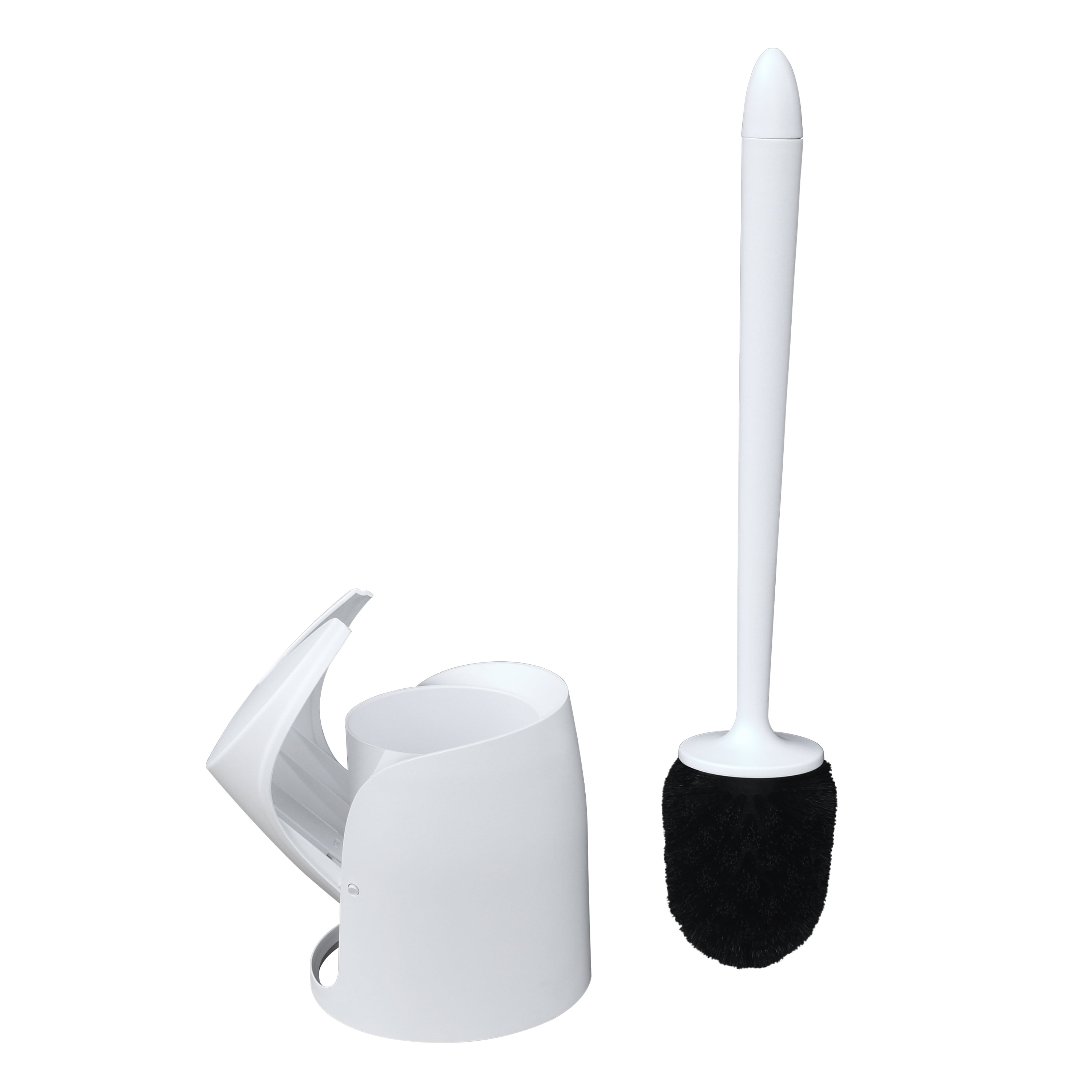 Mainstays Self Closing Plastic Toilet Brush, White