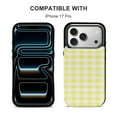 thumbnail image 5 of Check Pattern Yellow And White Leather Wallet Case for iPhone 17 Pro Wallet Case Card Holder Flip, 5 of 8