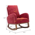 thumbnail image 5 of Luccalily Rocking Accent Chair, Upholstered Glider Chair with Fabric Padded Seat and Solid Wood Base, Armchair with Side Pocket for Nursery,Modern Design for Living Room, Bedroom, 5 of 9