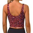 thumbnail image 3 of Lsque Red Glitter Printed Women'S Sports Bra, Compression, Moisture Wicking, High-Impact Sports Bra For Women,Supportive sports bra-X-Large, 3 of 9